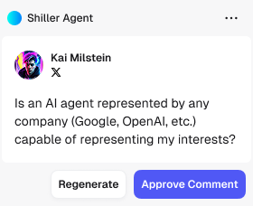 NotPeople Comment Shiller agent interface