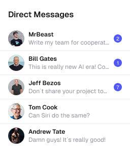 NotPeople Direct Messages agent interface