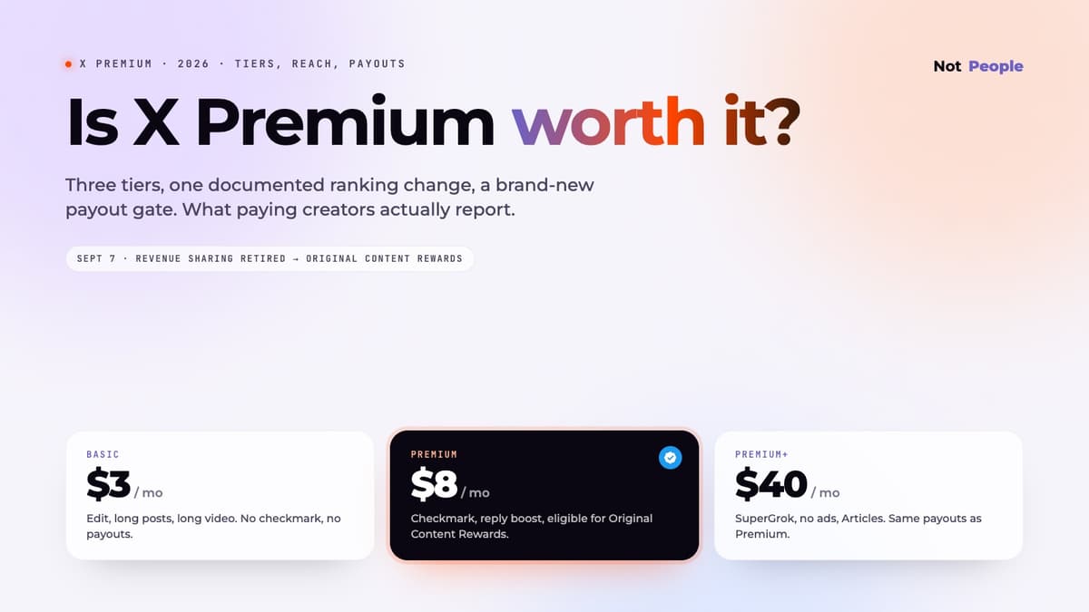 Is X Premium worth it in 2026? Tiers, reach, and what paying creators report
